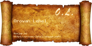 Orovan Lehel névjegykártya